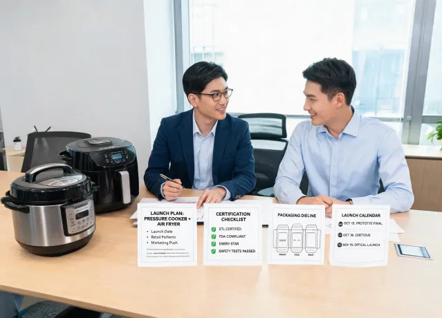 Appliance advisor reviewing private label launch plan